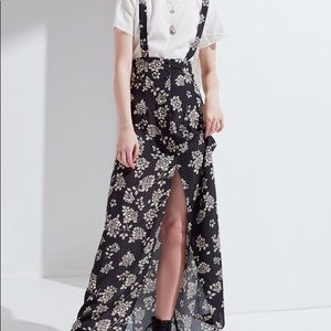 Flynn Skye Black Floral Suspender Skirt Maxi Dress